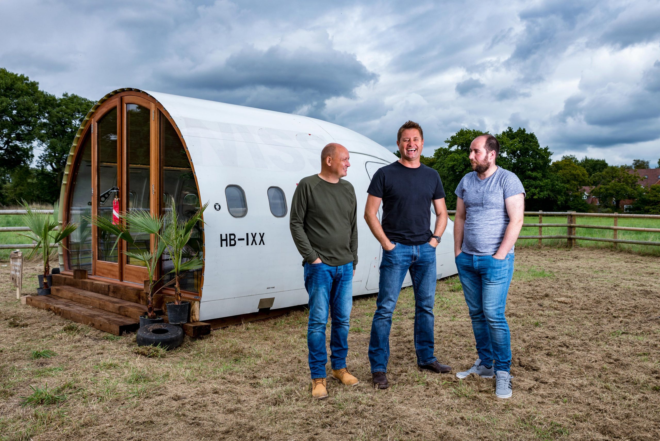 George Clarke and two other males captured during a stills unit shoot for Channel 4's Amazing Spaces, photographed by Wright Content, a TV personality photographer in London.